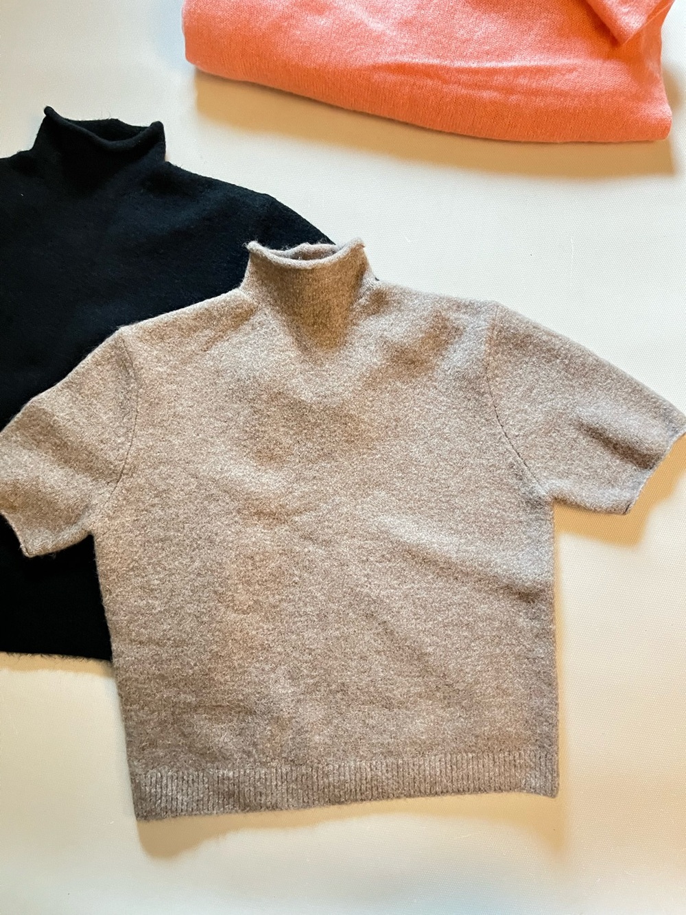 Zara short sleeve mock neck crop sweater